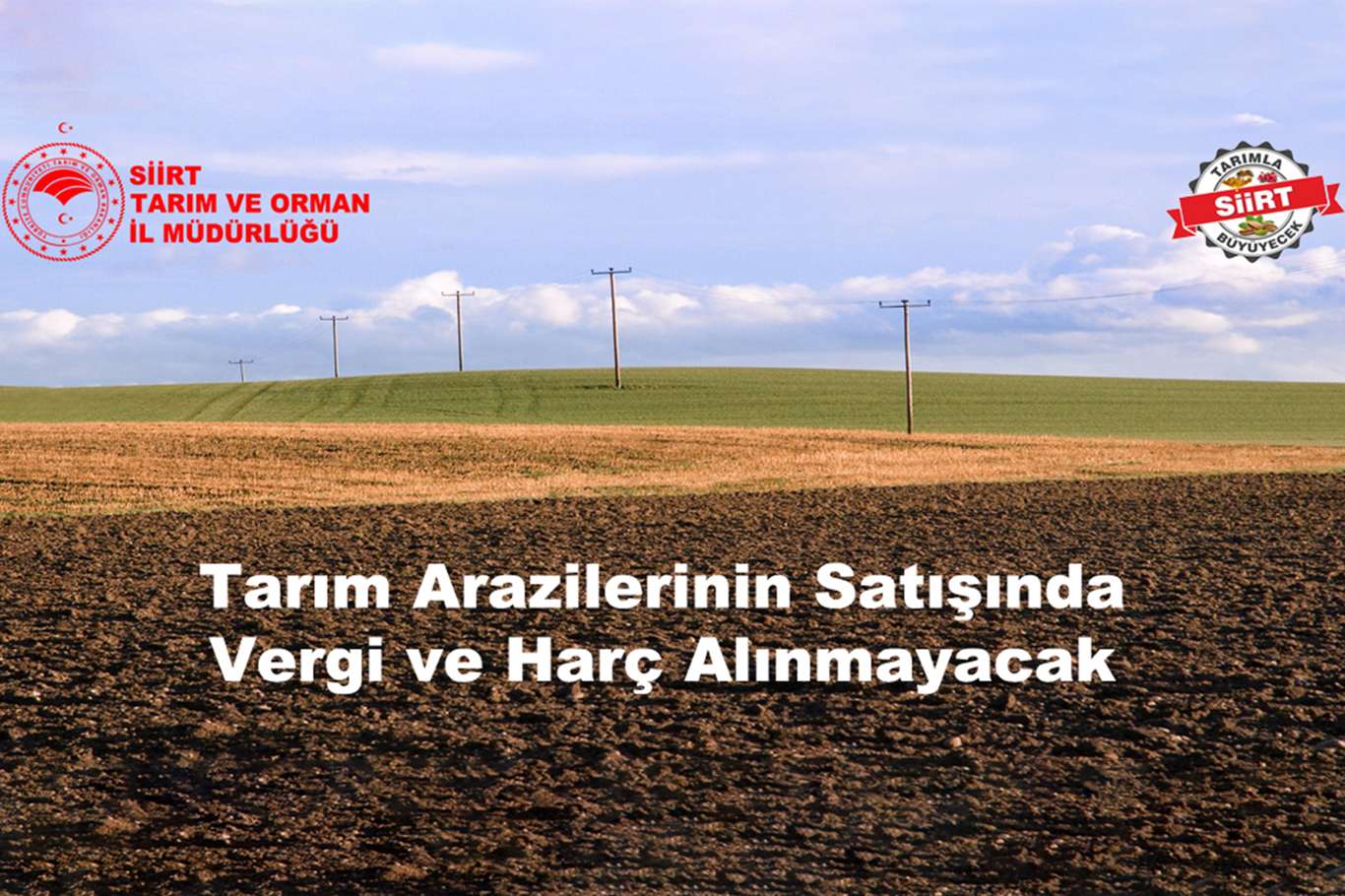Tarım arazilerinin satışından vergi ve harç alınmayacak Tarım arazilerinin satışından vergi ve harç alınmayacak